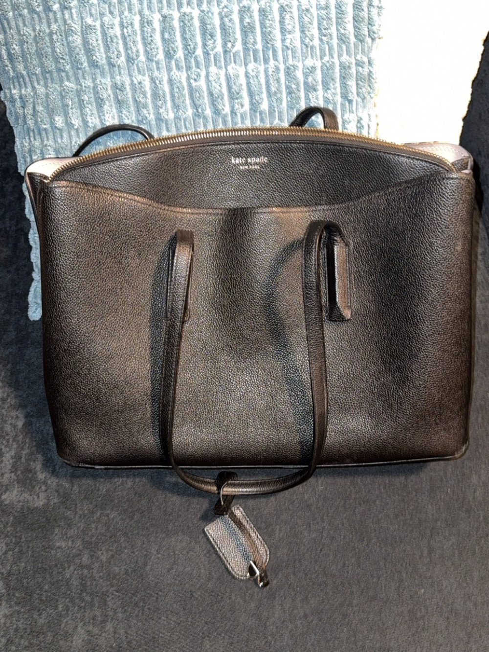 kate spade Black Pebbled Leather Laptop Tote